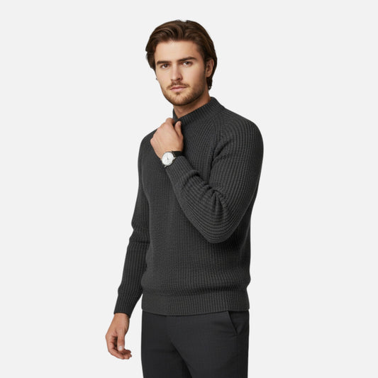 Men’s Slim-Fit Sweater – Ribbed Knit Elegance